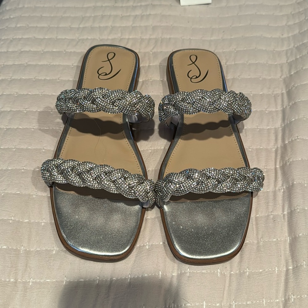 Sam Edelman Silver Rhinestone Sandals NWT 7.5